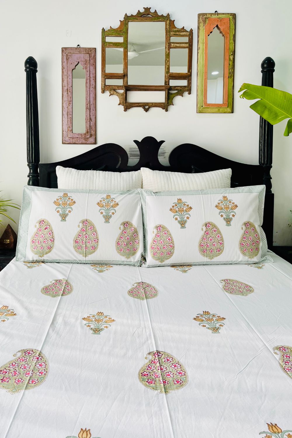 Paisley Hand Block Printed Cotton Bedsheet