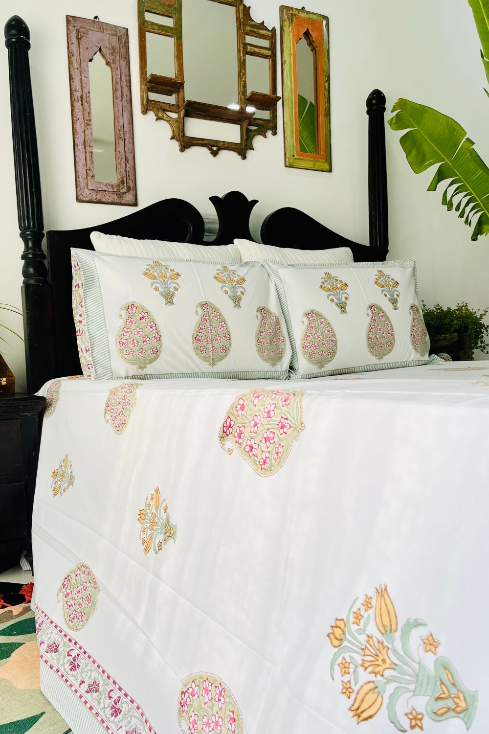 Paisley Hand Block Printed Cotton Bedsheet