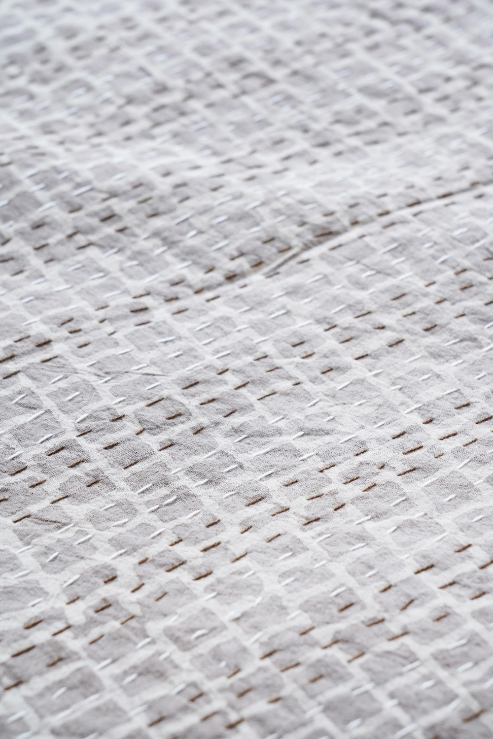 Diwar Dabu Block Printed Kantha Bedcover