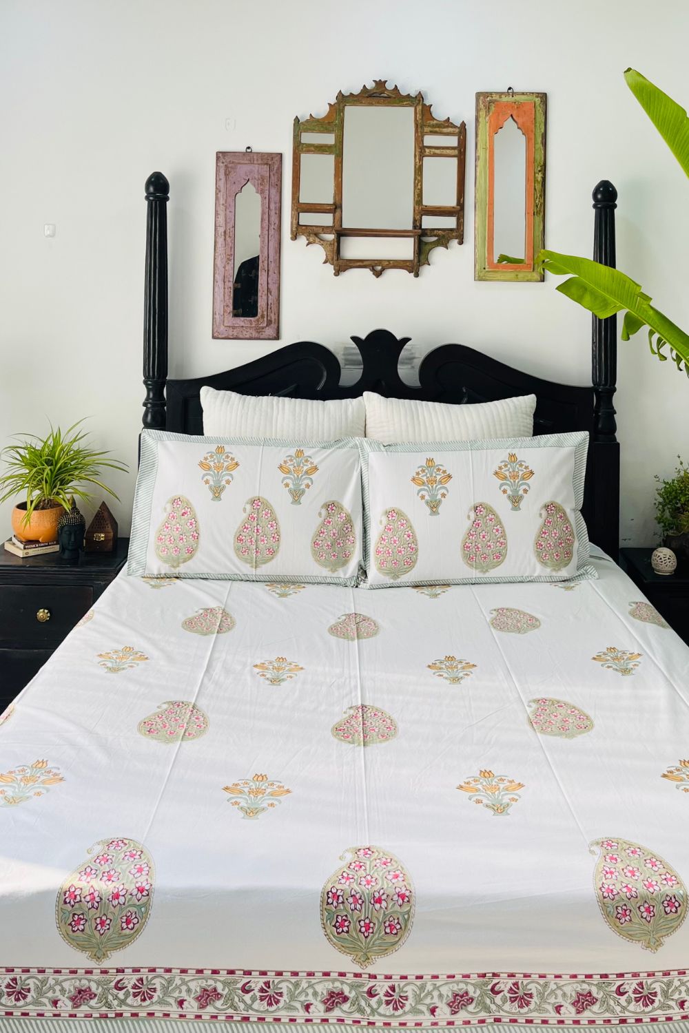 Paisley Hand Block Printed Cotton Bedsheet