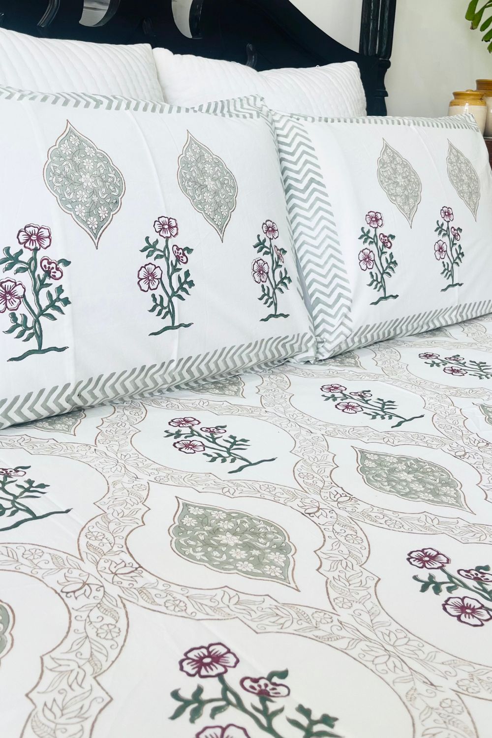Mehrab Hand Block Printed Cotton Bedsheet