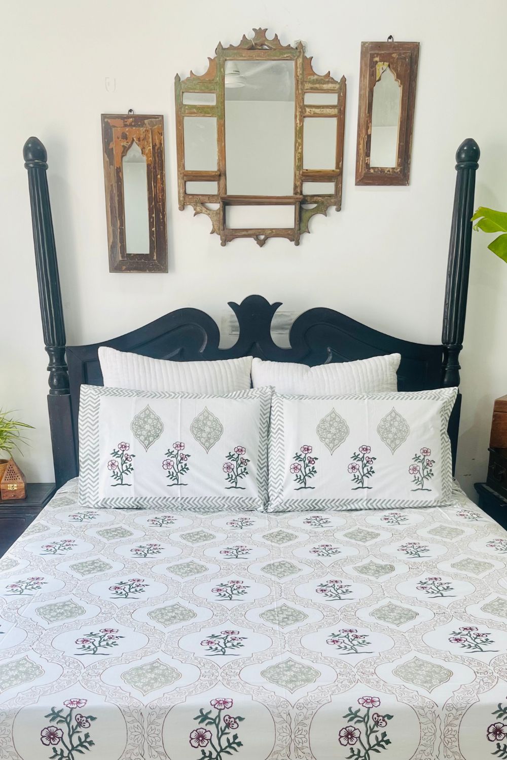 Mehrab Hand Block Printed Cotton Bedsheet