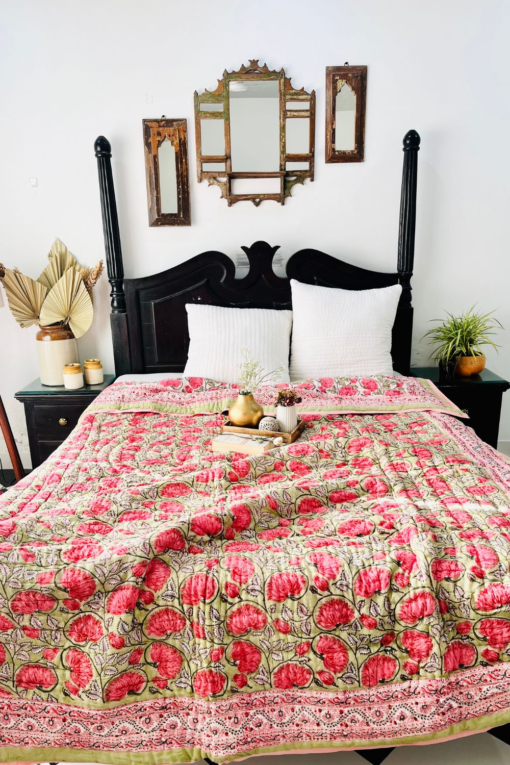 Carnitian Hand Block Print Reversible Quilt