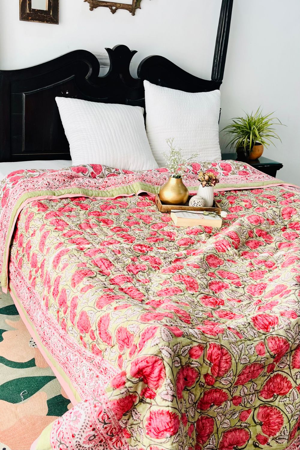 Carnitian Hand Block Print Reversible Quilt