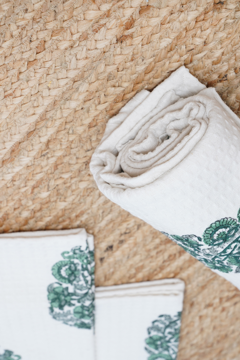 Wildflower Hand Block Printed Bath Towel