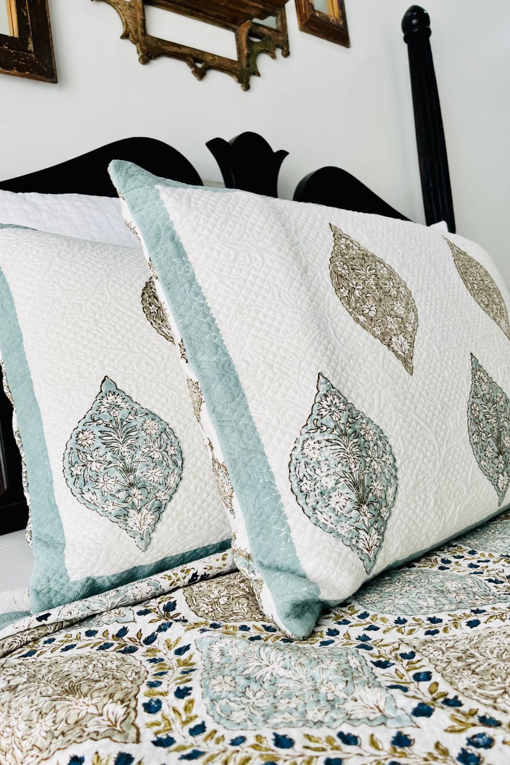 Gulnar Handblock Printed Jacquard Bedcover