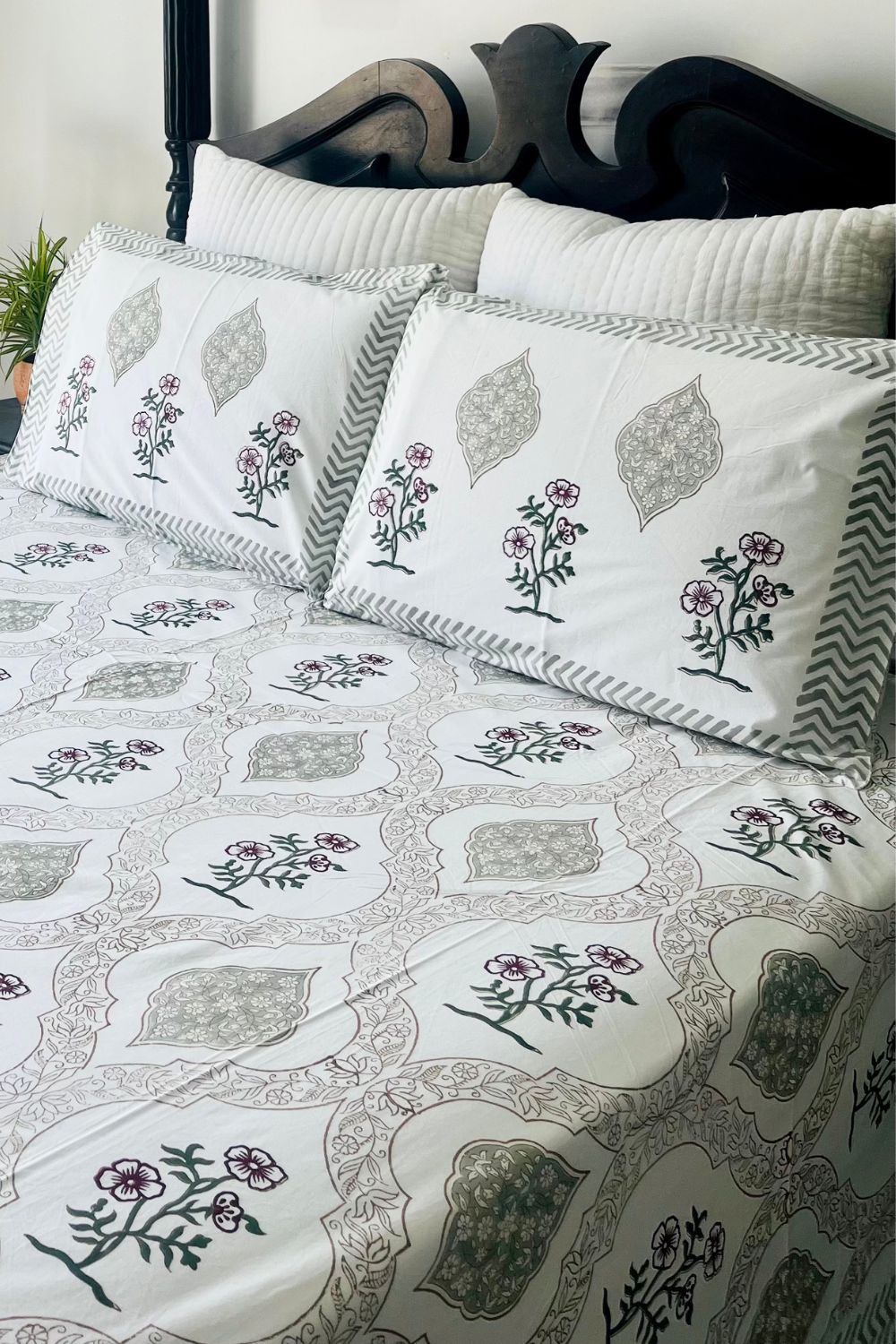 Mehrab Hand Block Printed Cotton Bedsheet