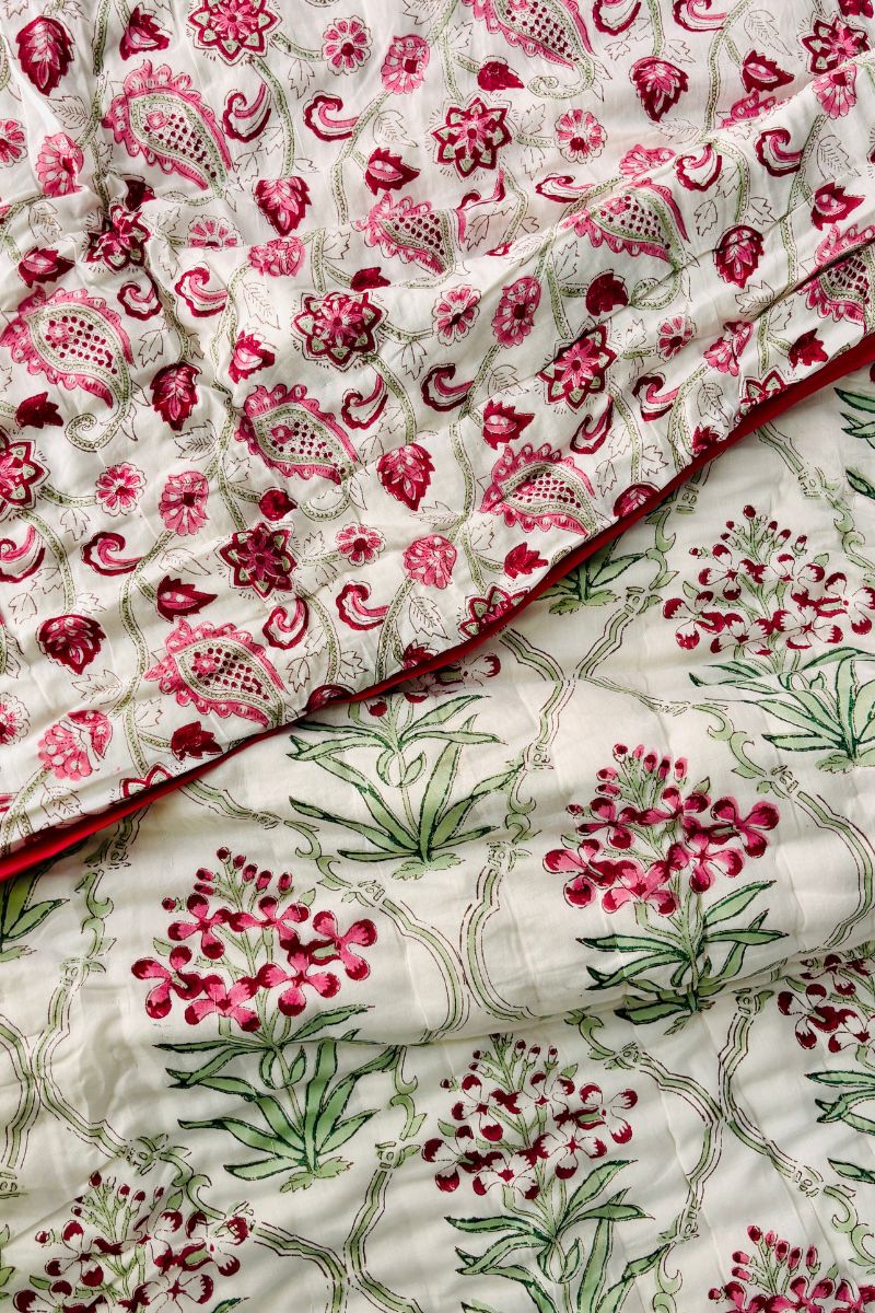 Madhu Malti Hand Block Print Reversible Quilt