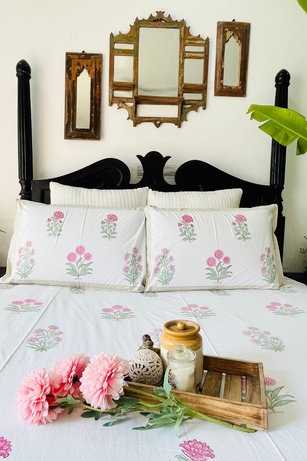 Rosia Hand Block Printed Cotton Bedsheet