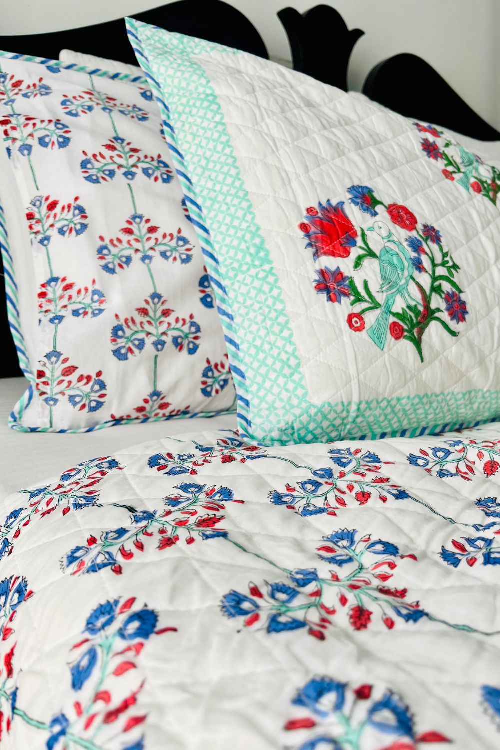 Panchi Handblock Printed Reversible Quilted Bedcover