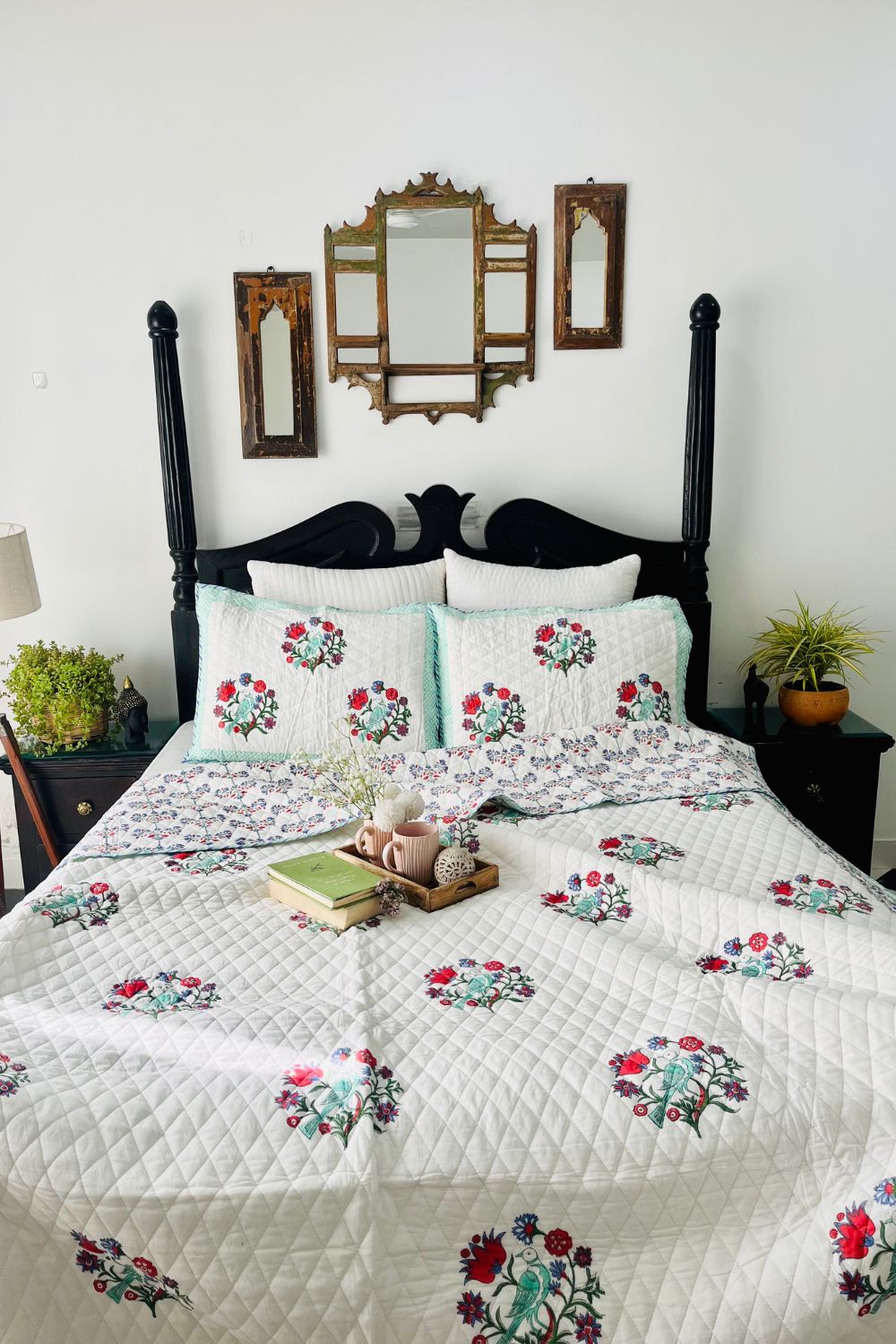 Panchi Handblock Printed Reversible Quilted Bedcover