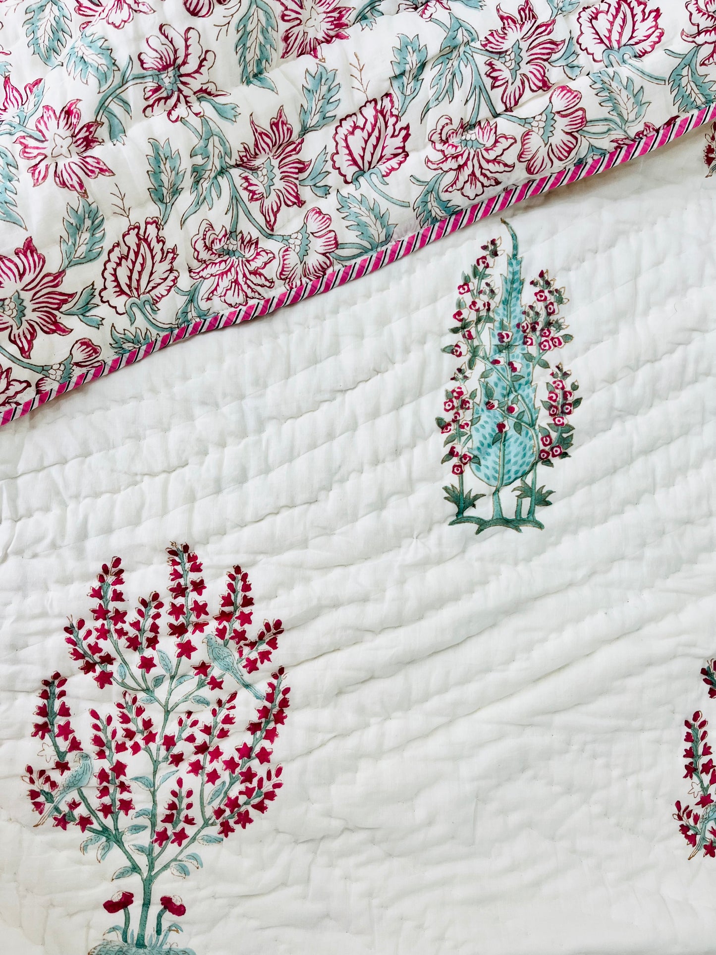 Panchi Hand Block Printed Cotton Bedding Set