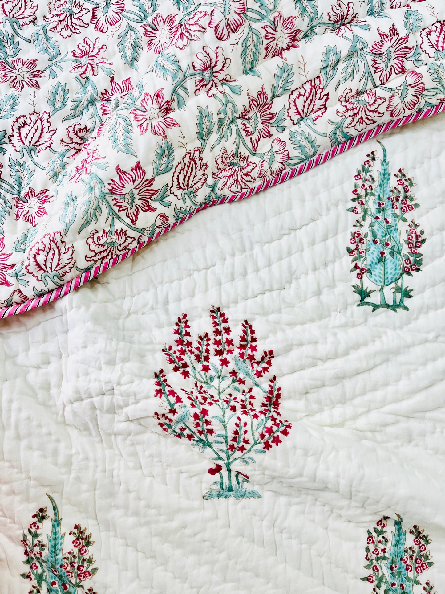 Panchi Hand Block Printed Cotton Quilt