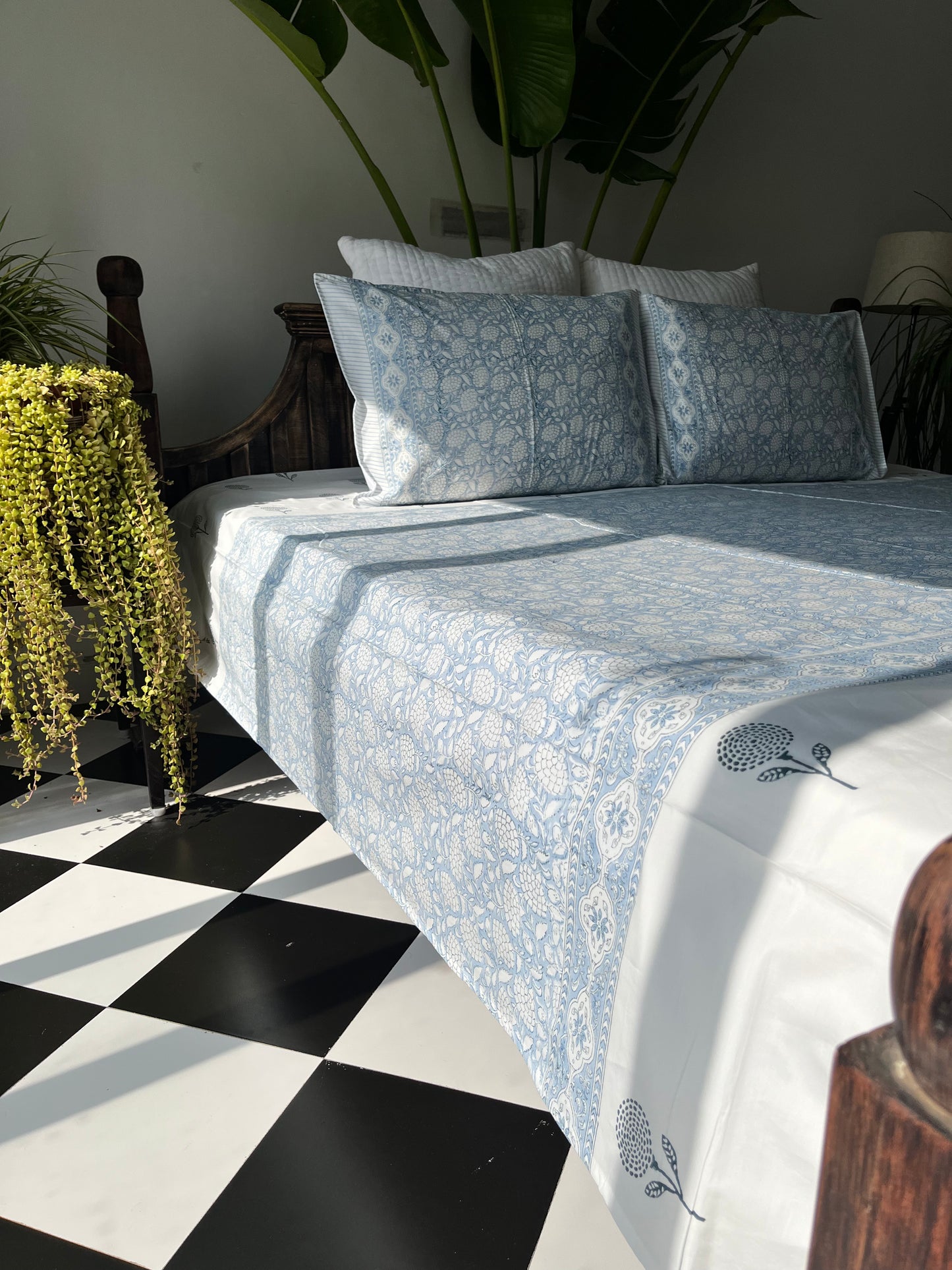 Aasma Hand Block Printed Cotton Bedsheet