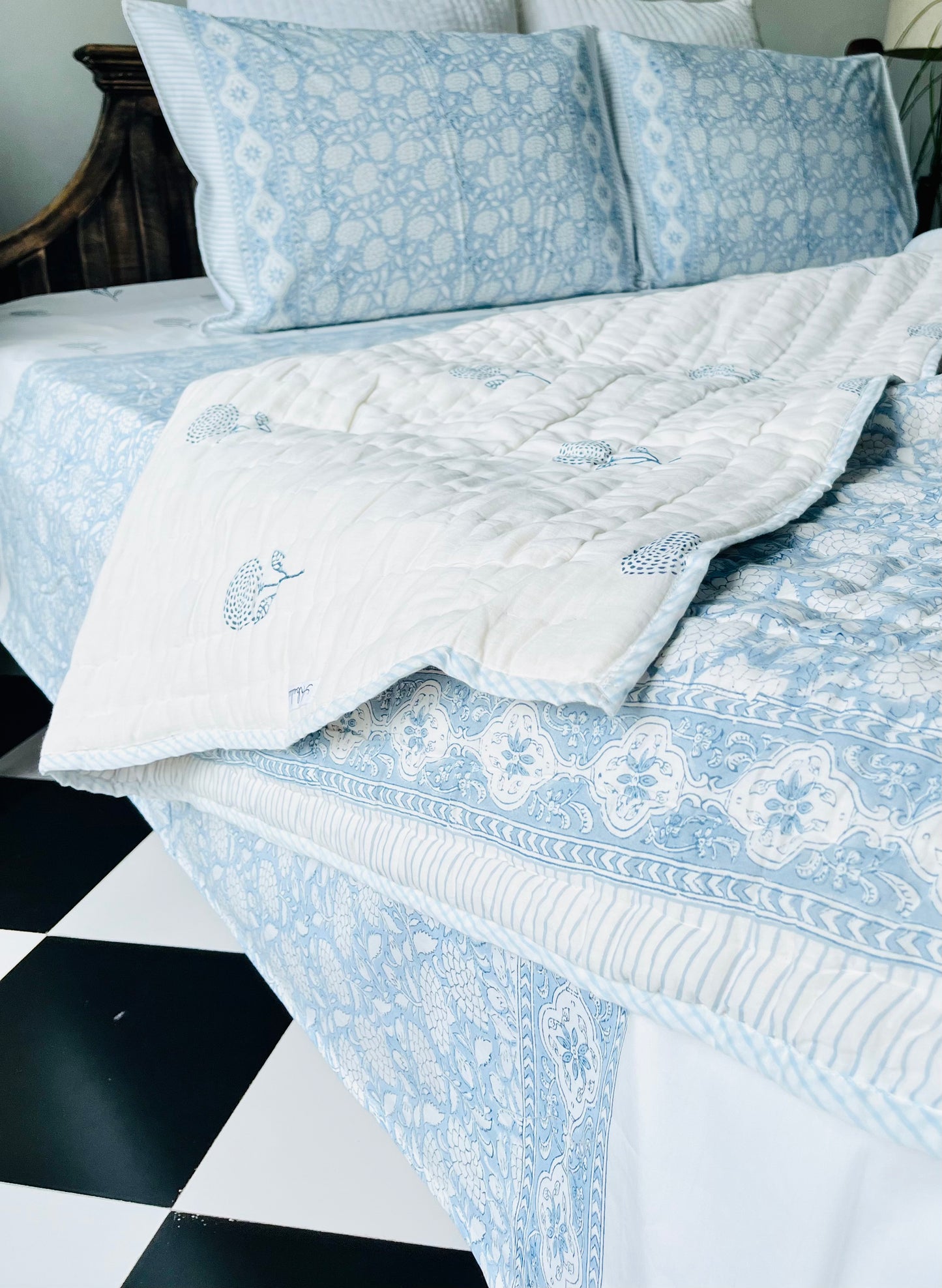 Aasma Hand Block Printed Cotton Quilt