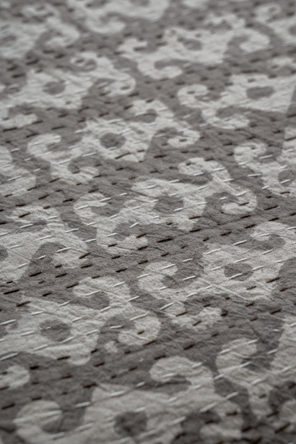 Anchor Dabu Block Printed Kantha Bedcover