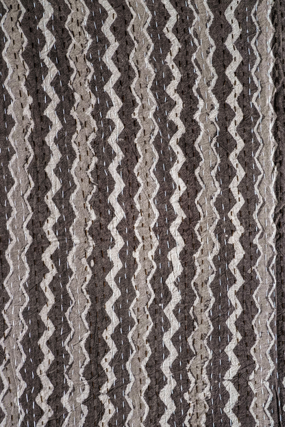 Chevron Dabu Block Printed Kantha Bedcover