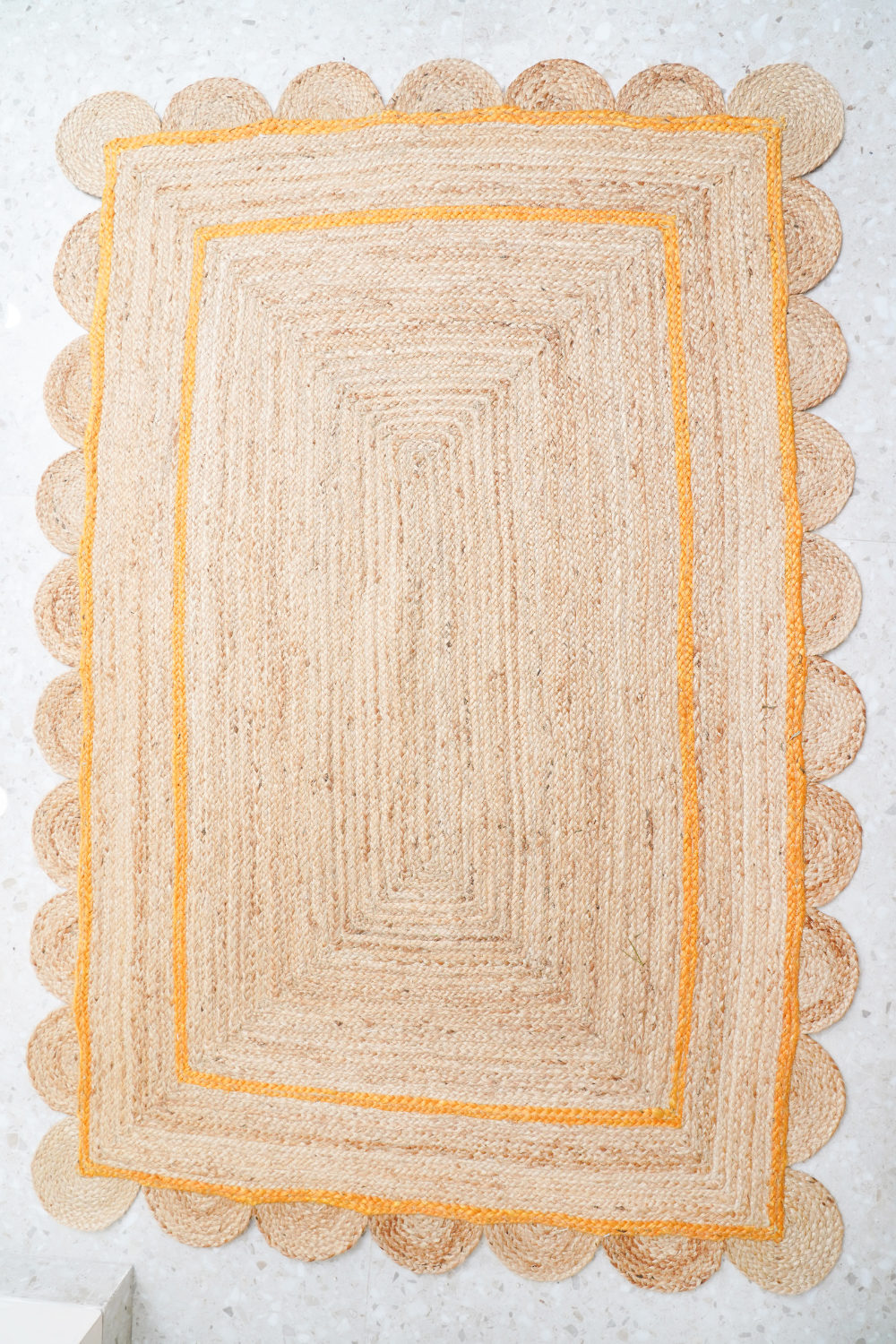 Orange Jute Scallop Rug