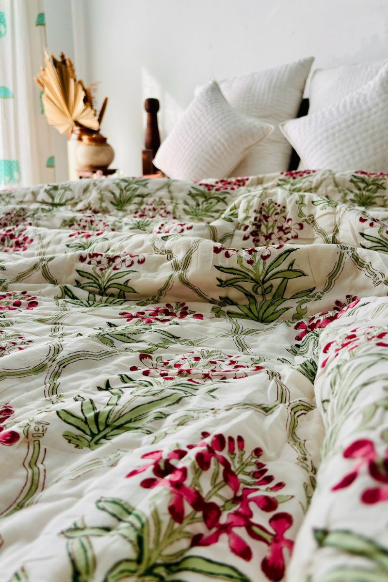 Madhu Malti Hand Block Print Reversible Quilt