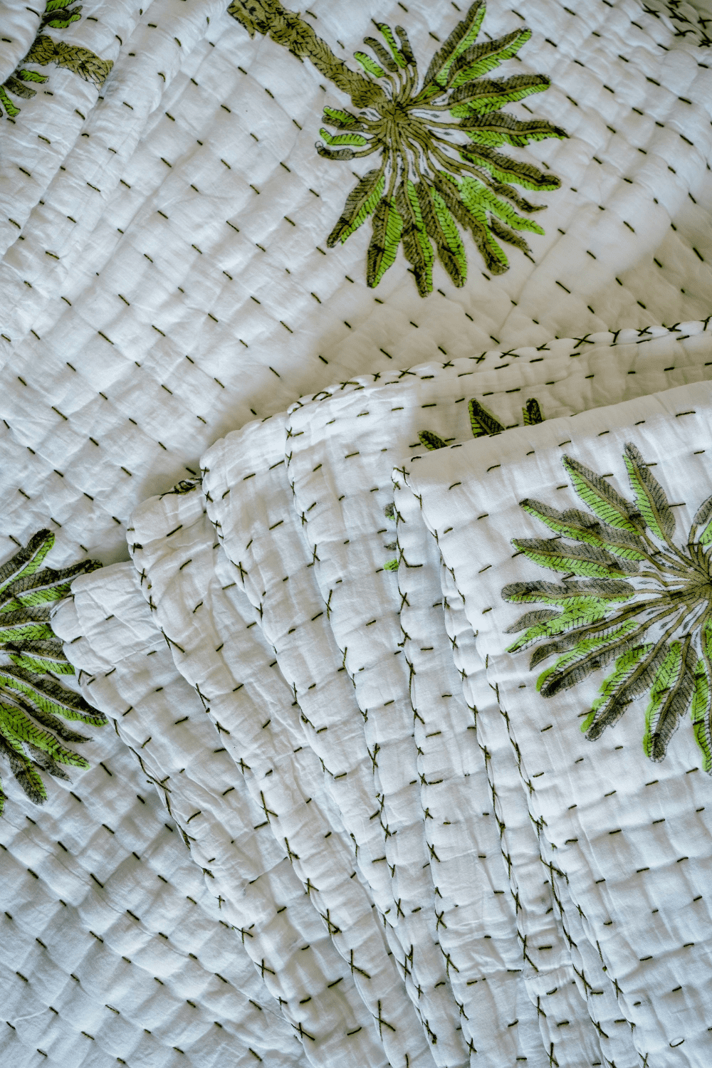 Kantha Quilt Green