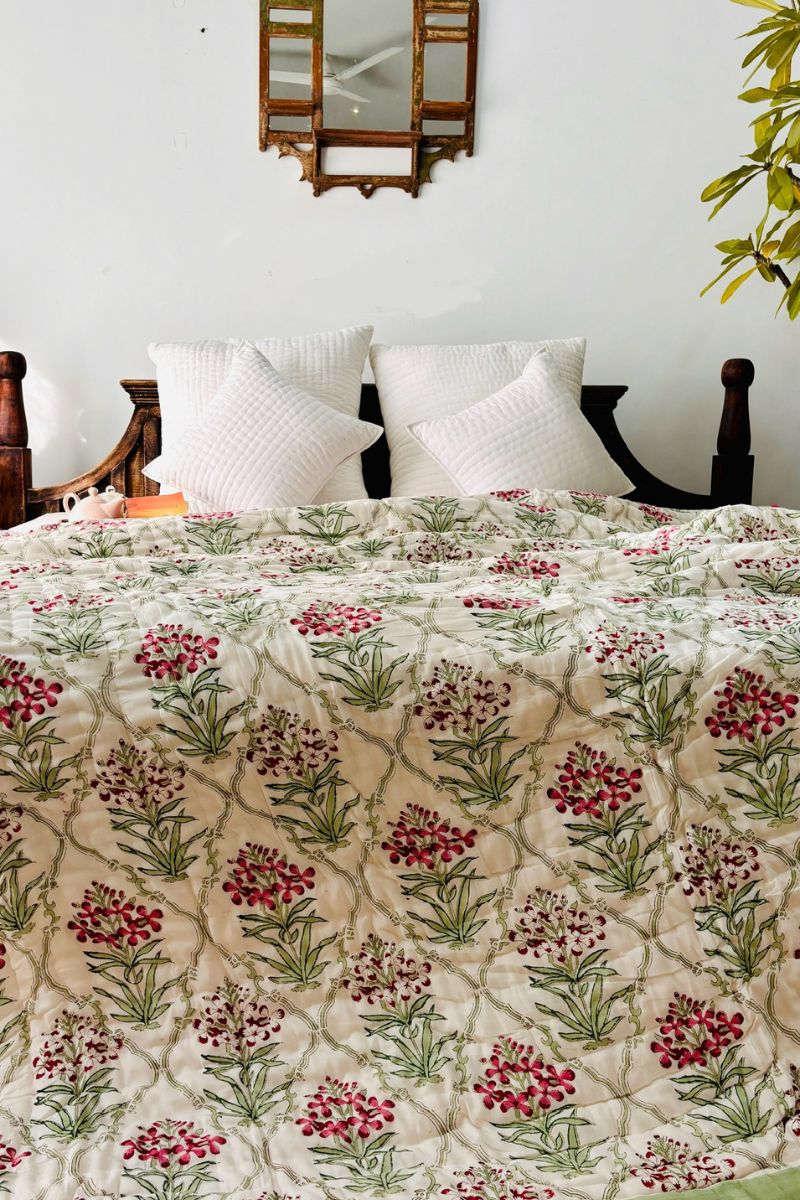 Madhu Malti Hand Block Print Reversible Quilt