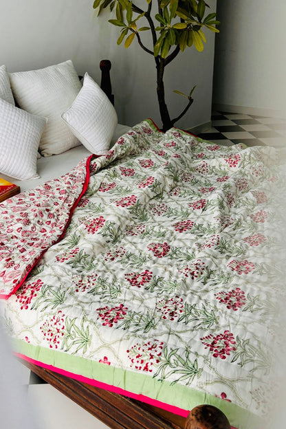 Madhu Malti Hand Block Print Reversible Quilt