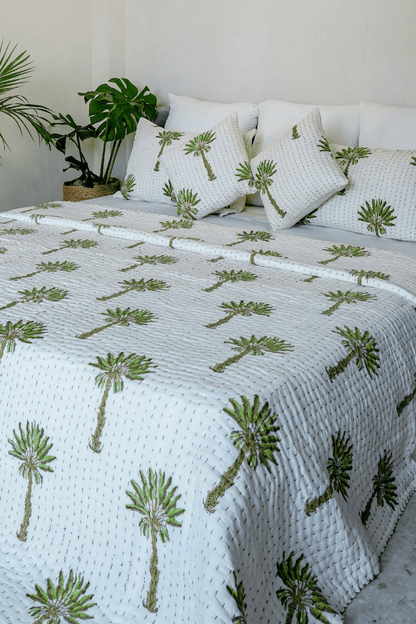 Kantha Quilt Green