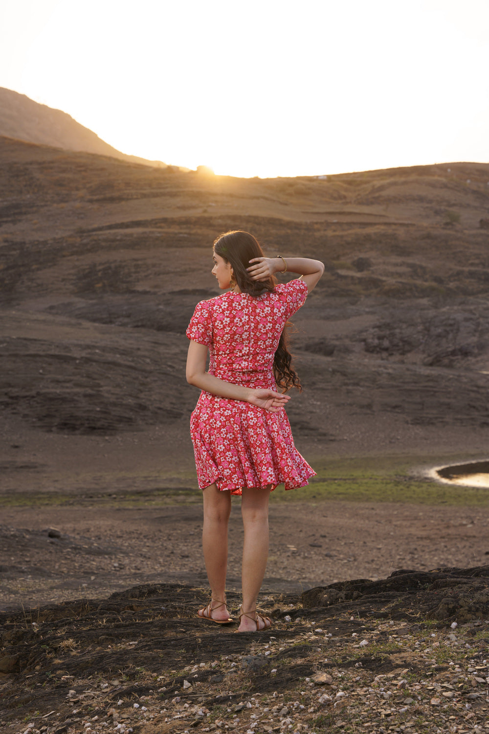 Rosina Cotton Block Print Floral Mini Dress