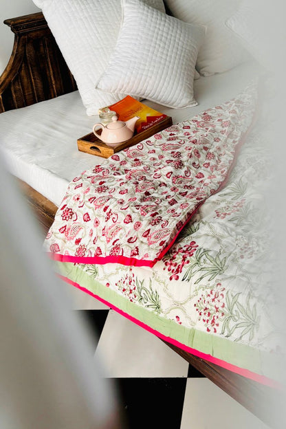 Madhu Malti Hand Block Print Reversible Quilt