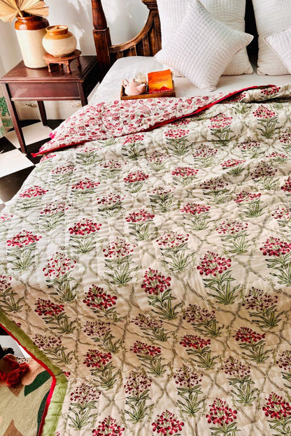 Madhu Malti Hand Block Print Reversible Quilt