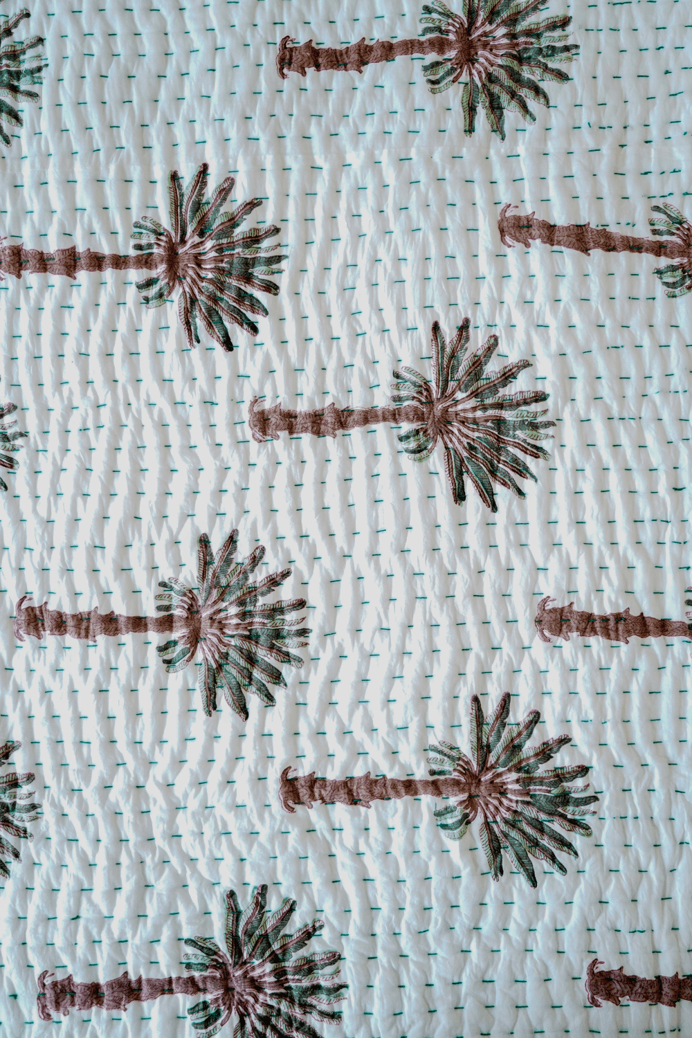 Kantha Quilt Green Brown