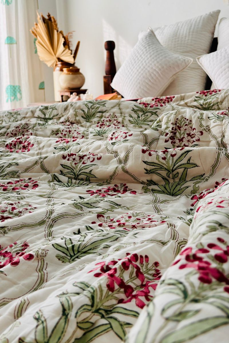 Madhu Malti Hand Block Print Reversible Quilt