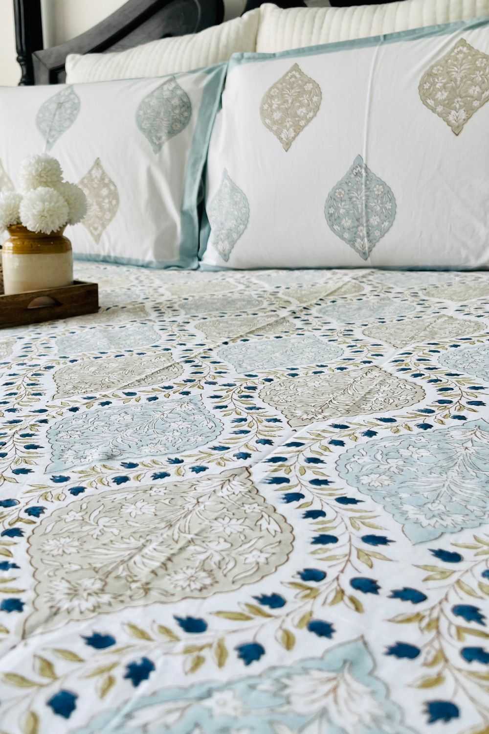 Gulnar Jaal Hand Block Printed Cotton Bedsheet