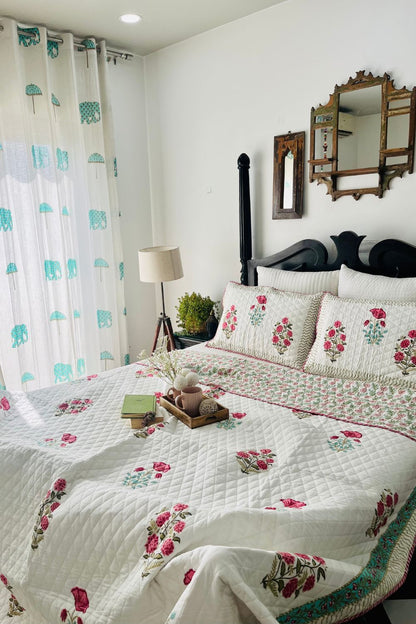 Gulistan Handblock Printed Reversible Quilted Bedcover