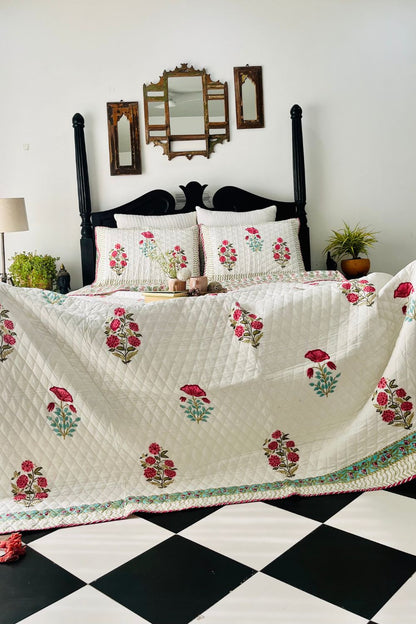 Gulistan Handblock Printed Reversible Quilted Bedcover