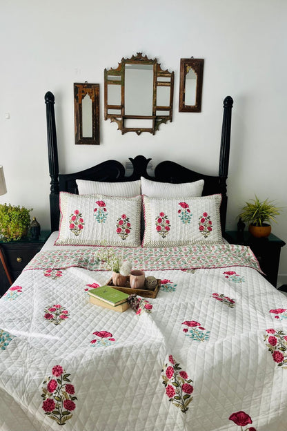 Gulistan Handblock Printed Reversible Quilted Bedcover
