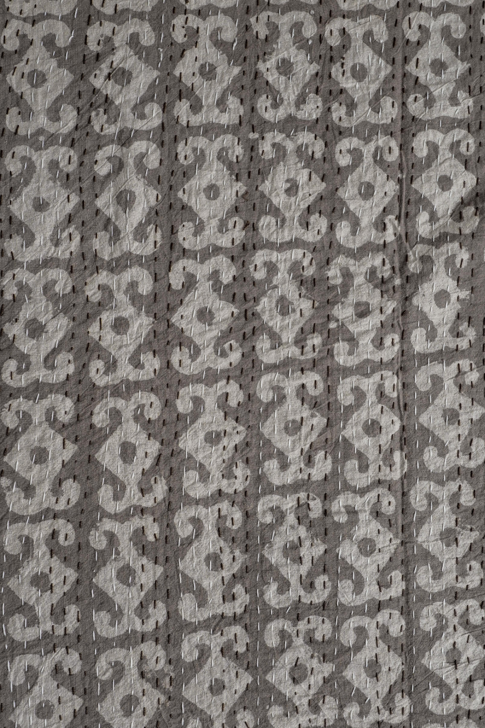 Anchor Dabu Block Printed Kantha Bedcover