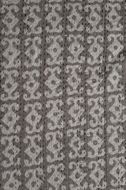 Anchor Dabu Block Printed Kantha Bedcover