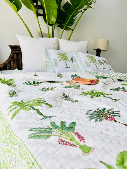 Mugal Bagh Hand Block Printed Cotton Quilt