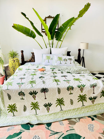 Mugal Bagh Hand Block Printed Cotton Quilt