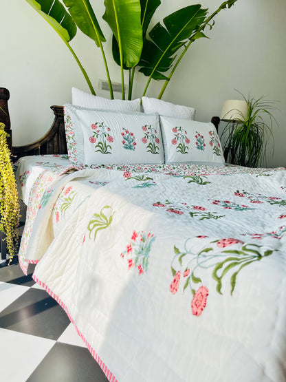 Bagh-e-Noor Hand Block Printed Cotton bedding set