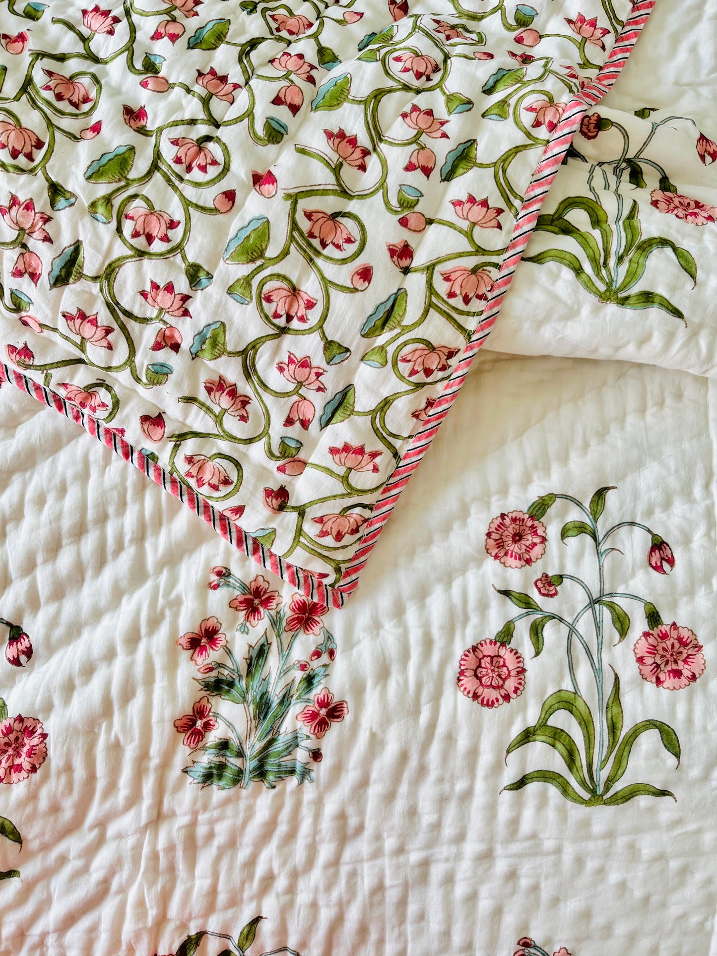 Bagh-e-Noor Hand Block Printed Cotton bedding set