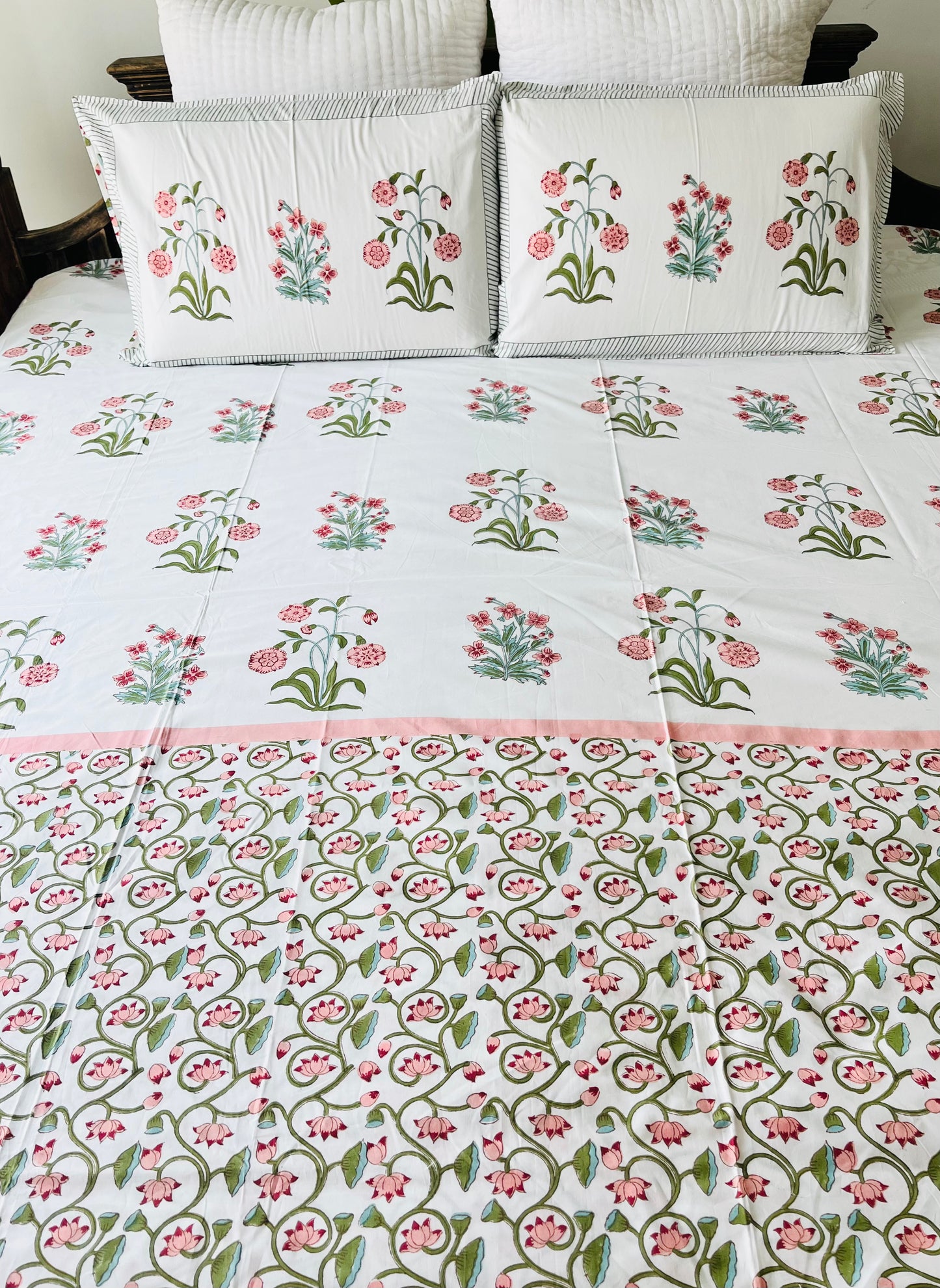Bagh-e-Noor  Hand Block Printed Cotton bedsheet