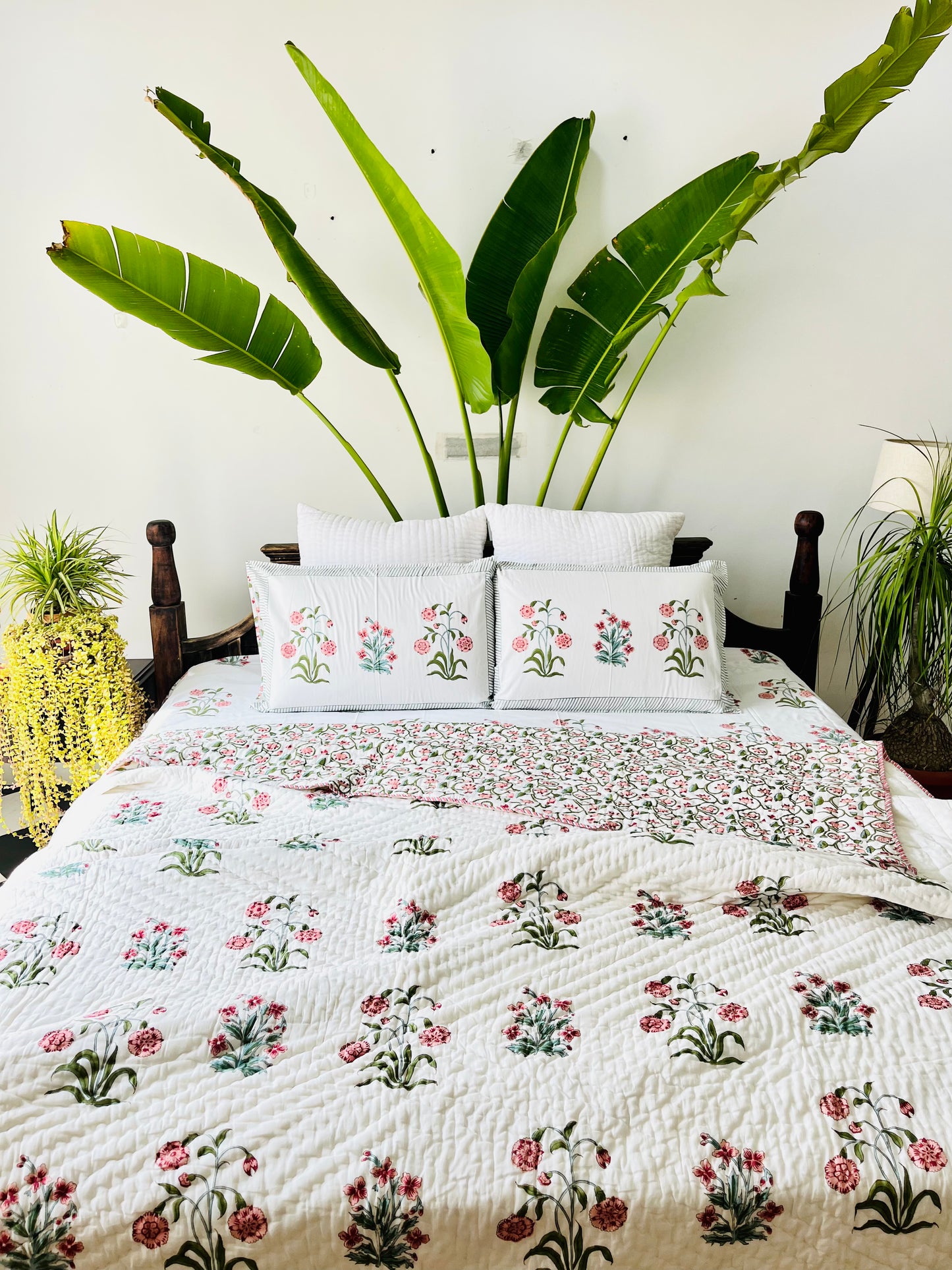 Bagh-e-Noor Hand Block Printed Cotton bedding set