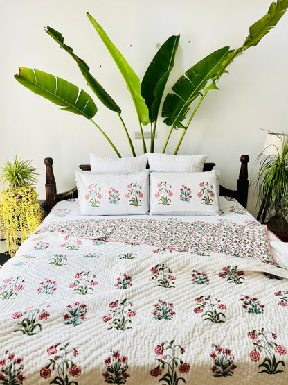 Bagh-e-Noor Hand Block Printed Cotton bedding set