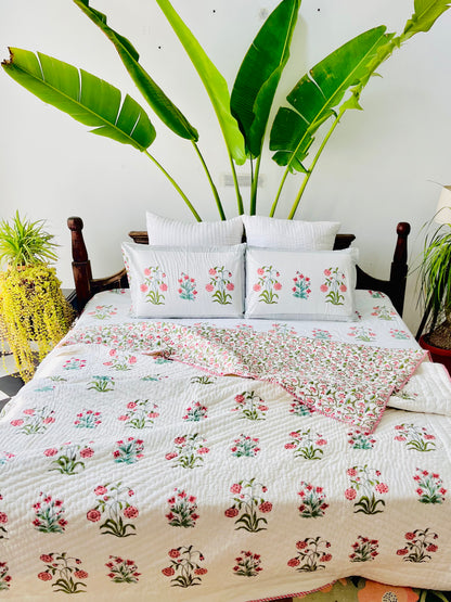 Bagh-e-Noor Hand Block Printed Cotton bedding set