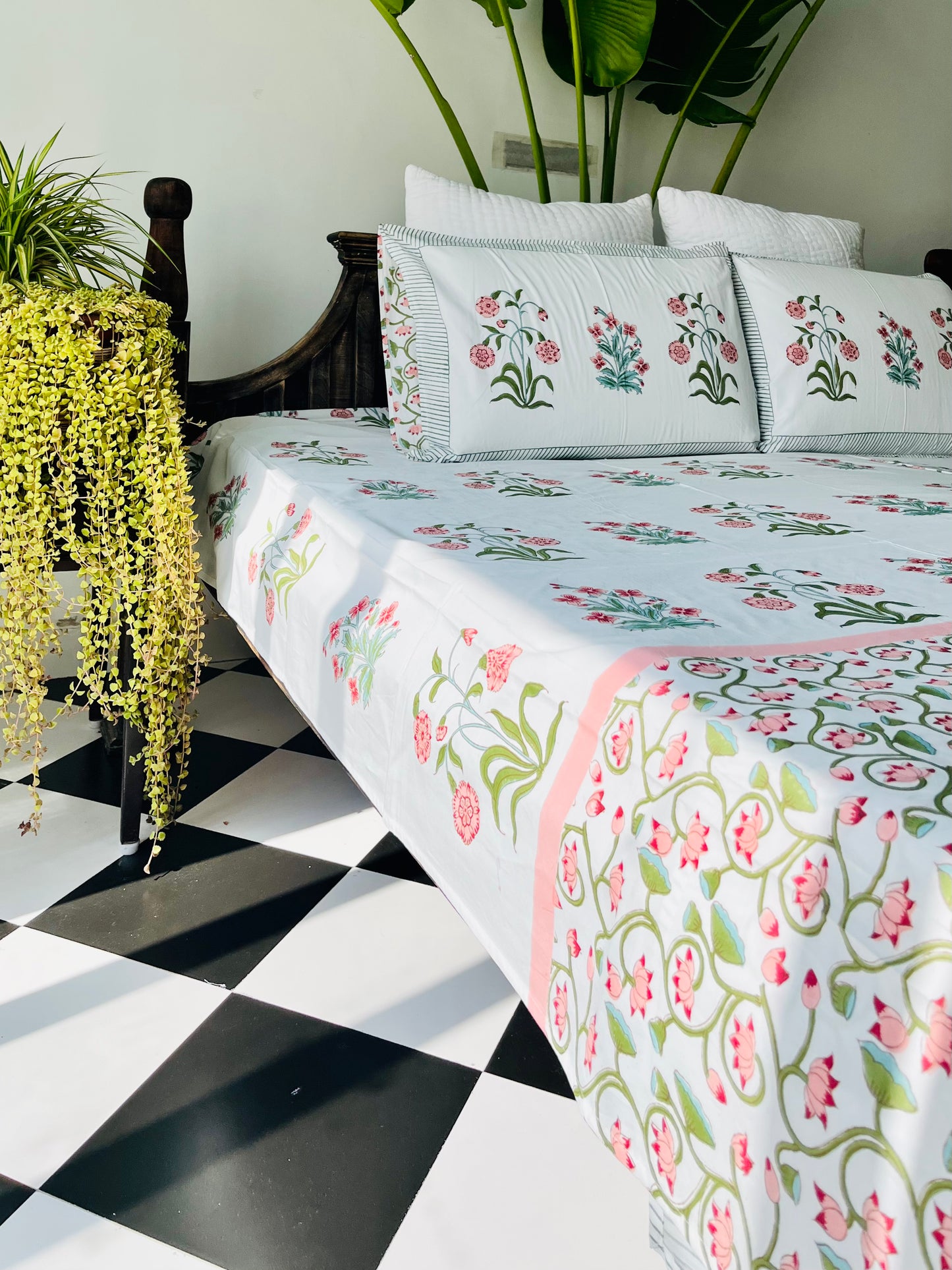 Bagh-e-Noor Hand Block Printed Cotton bedding set