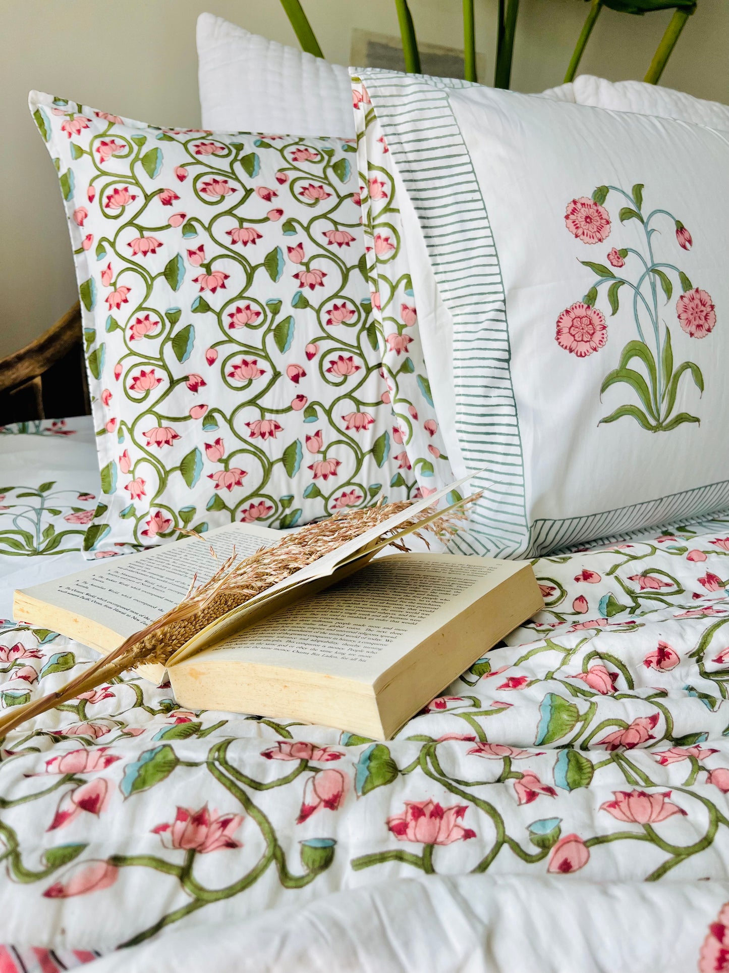 Bagh-e-Noor Hand Block Printed Cotton bedding set
