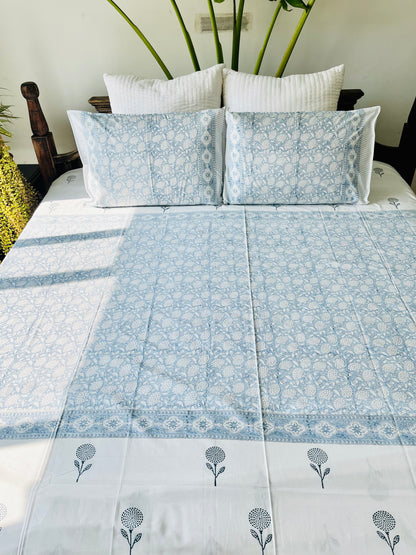 Aasma Hand Block Printed Cotton Bedsheet