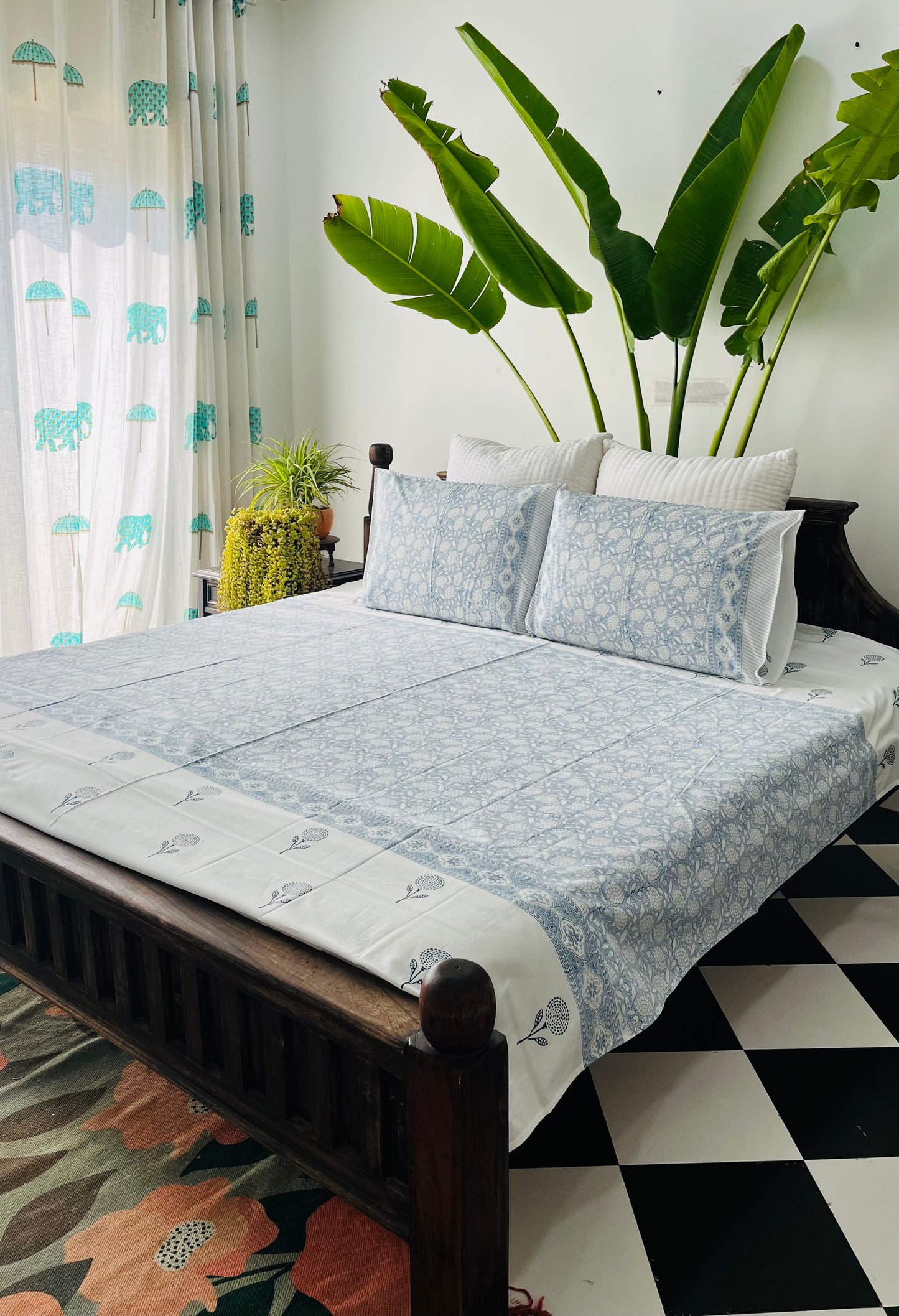 Aasma  Hand Block Printed Cotton Bedding set